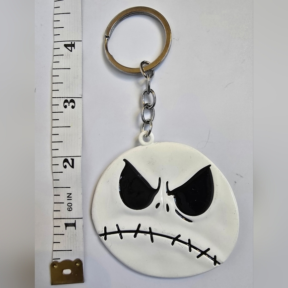 Jack Skellington "Two-Faces" Metal Keychain Purse Charm - Picture 2 of 2